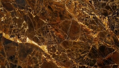 Poster - luxurious dark brown marble texture with golden veins, high-resolution natural stone pattern for interior design and background