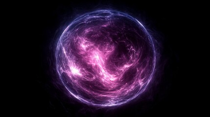 Wall Mural - a spherical abstract energy field surrounded by dark background
