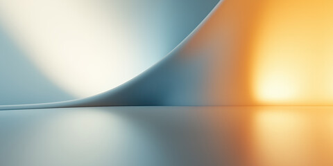 Wall Mural - futuristic abstract motion blur with blue color, glow warm light ray in perspective view. soft smoot