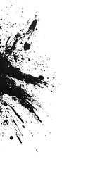 Leinwandbilder - Black ink abstractly sprayed on a transparent background, incorporating square design elements for a copy space frame, and utilizing a grunge paint brush collection for creative design