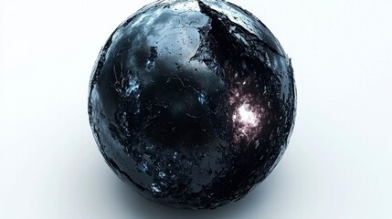 Wall Mural - damaged sphere on white background