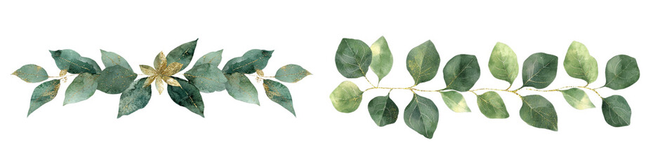 Wall Mural - a hand-drawn png illustration on a transparent background showcases a watercolor floral frame with b