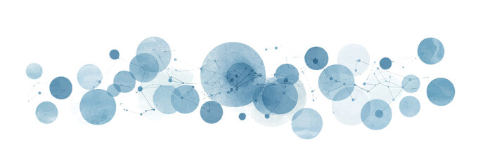 Aufkleber - Blue shining bokeh lights with glowing particles on a transparent background. PNG