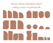 © ku4erashka - Arch, wave, petal, half arch shape set template. Wedding invitations, laser cut invitation, menu, place card.