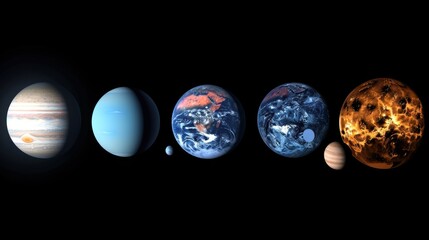 Enigmatic Abstract Planets Set Against a Cosmic Space Background
