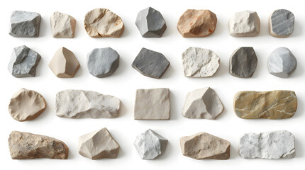 Leinwandbilder - a collection of different shapes and colors of stones against a backdrop