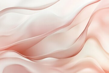 Aufkleber - Soft pink silk fabric draping gracefully with flowing curves and layers in natural light. Generative AI