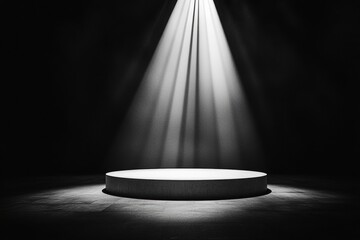 Aufkleber - Spotlight shining on an empty stage with a white podium