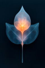 Aufkleber - Detailed cross-section of a radiant plant form, intricate luminous layers, dark negative space,