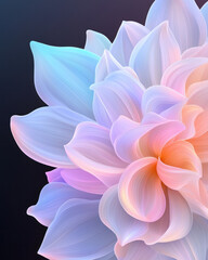 Poster - Kaleidoscopic pattern of multiple radiant blooms arranged in concentric circles, neon color