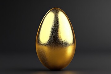 Poster - A minimalist golden egg yolk icon set against a matte black background
