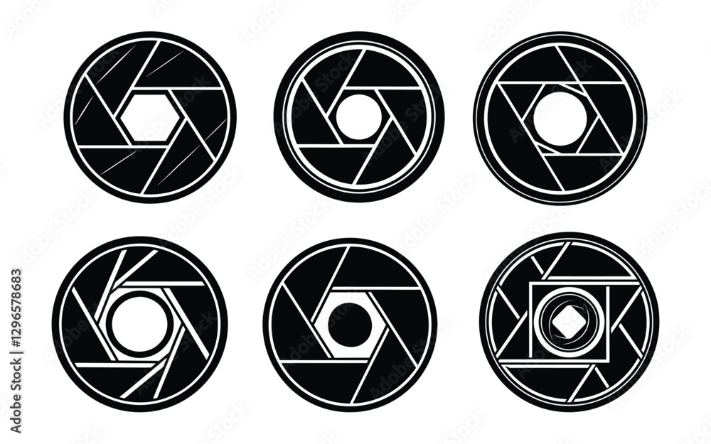 Camera shutter icon illustration on  white background 