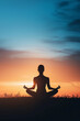 © Septhian - Tranquil Evening Meditation: Woman Practicing Yoga at Dusk with a Vibrant Sky