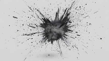 Wall Mural - Dynamic Black Powder Explosion Creating Artistic Splash Effect on Neutral Background