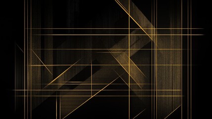 Poster - A set of golden lines forming an elegant minimalist pattern.