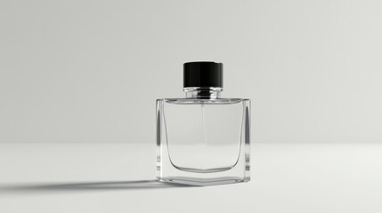 Canvas Print - Perfume bottle sits on white. Simple. Clean