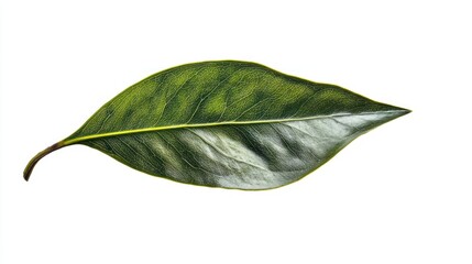 Wall Mural - Green leaf isolated over bright, clean backdrop