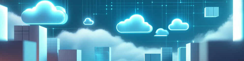 Cloud computing digital information and cyberspace background