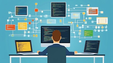 Programmer Coding at Desk