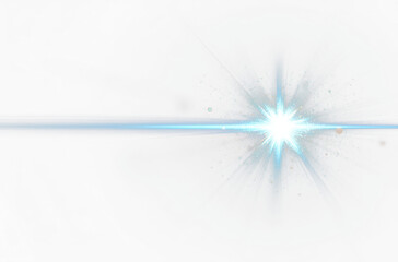 blue light bright lens flare effect isolate on transparent background, cutout, png