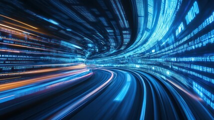Digital tunnel of data flowing