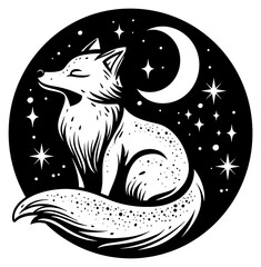 Wall Mural - png surreal aesthetic fox logo wildlife symbol animal.