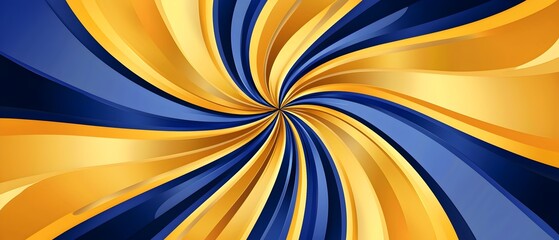 Poster - A spiral of blue and yellow stripes