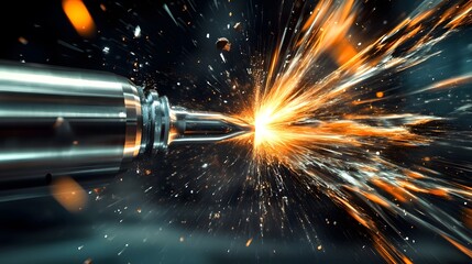 Poster - Dynamic Explosion of Sparks from a Metallic Object in Motion