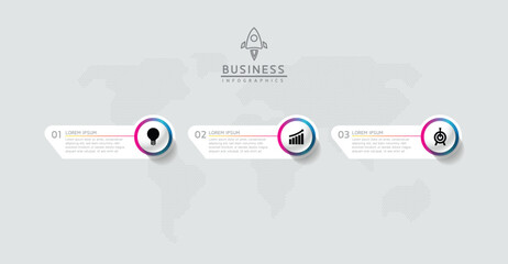 Wall Mural - vector business presentation connecting steps infographic template