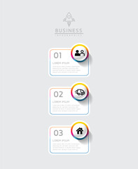 Wall Mural - vector business presentation connecting steps infographic template