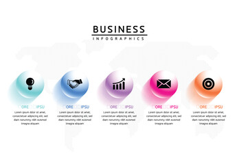 Wall Mural - vector business presentation connecting steps infographic template