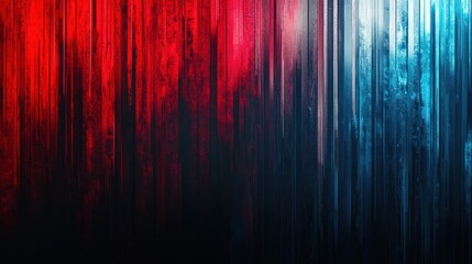 Red and blue forest at night, dark background, abstract art, website banner