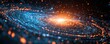 © Georgii - Swirling galaxy of light particles in shimmering blue and orange tones