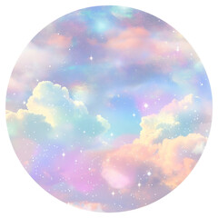 Wall Mural - png dreamy pastel cloudscape illustration