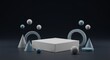 © textura - Podium, stage pedestal or platform. Abstract minimalistic scene with geometric forms.