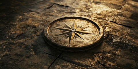 Wall Mural - a conceptual image showing a compass with ethics as the primary direction.