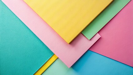Wall Mural - pastel geometric paper abstract background - flat lay colorful design