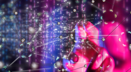 Poster - conference Digital Network and data concept 3d