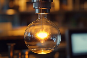 Poster - Transparent gas interaction in laboratory beaker showcasing molecular details under ambient laboratory light conditions. Generative AI