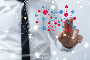 Aufkleber - Digital Network and data concept.