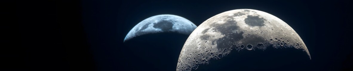 Wall Mural - Stunning space view of the Moon and Earth in deep space, highlighting celestial beauty, cosmic exploration, and the vastness of the universe in a breathtaking cosmic perspective.