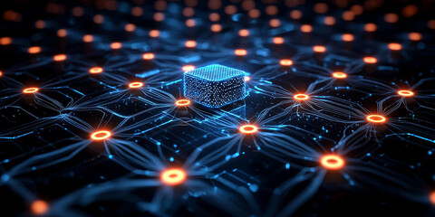 Abstract technology neural network concept diagram