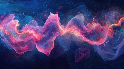 Abstract cosmic energy flow, vibrant colors, deep space background. Possible use Stock photo for science fiction, fantasy, or abstract art