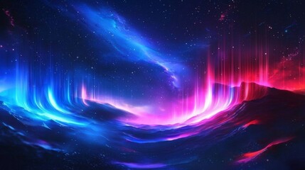 Wall Mural - discover how digital auroras redefine visual experiences.