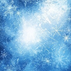 Leinwandbilder - Blue winter background filled with snowflakes and icy textures, perfect for seasonal designs and greetings. Generative AI