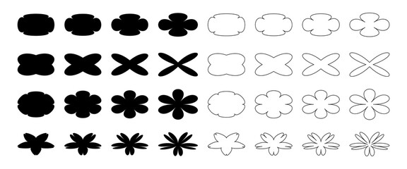 abstract floral and geometric shapes featuring decorative silhouettes icon. perfect for branding, pa