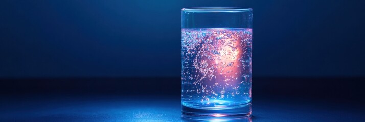 Poster - Colorful gas bubbles form in a laboratory beaker during an experimental procedure. Generative AI
