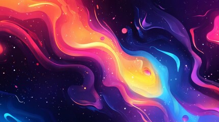 Wall Mural - colorful swirling abstract design with many vibrant saturated colors