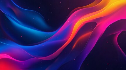Wall Mural - Colorful Abstract Swirls Displayed With Dark Background and Tiny Stars