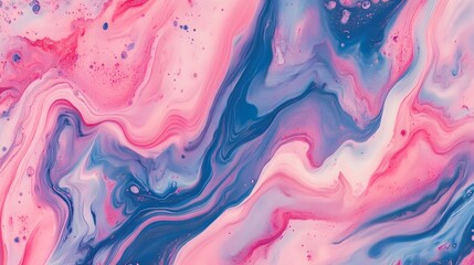Wall Mural - Abstract liquid artwork showing swirling shades of pink and blue hues